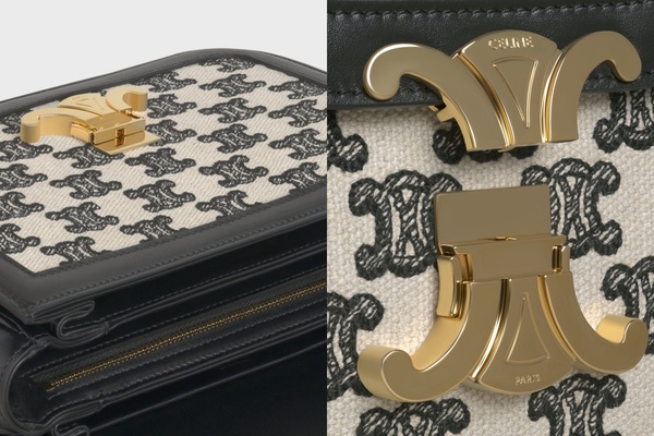 CELINE TRIOMPHE CANVAS WHITE 小牛皮圓盒包，NT.85,000