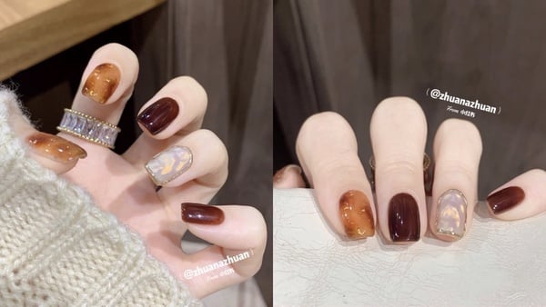 韓系貝殼光美甲推薦！水鑽、霓彩點綴，宛如人魚眼淚灑落指尖