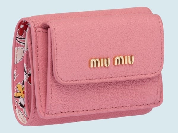 miu miu MADRAS皮革短錢包,NT13,500