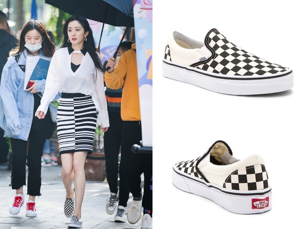 女星同款白鞋3：楊冪 / VANS 棋盤格懶人鞋