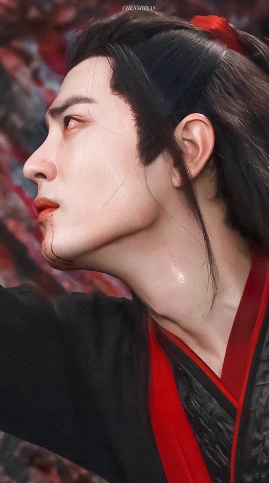 古裝美男「戰損妝」造型1：肖戰 飾演《陳情令》魏無羨