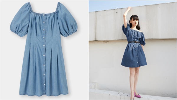 韓國女星太研身著Sandro 2021春夏系列，Sandro_綠色印花洋裝 NT13,680 圖片來源_Instagram @taeyeon_ss