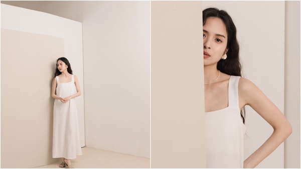 韓國女星太妍身著Sandro 2021春夏系列，Sandro_綠色印花洋裝 NT13,680 圖片來源_Instagram @taeyeon_ss