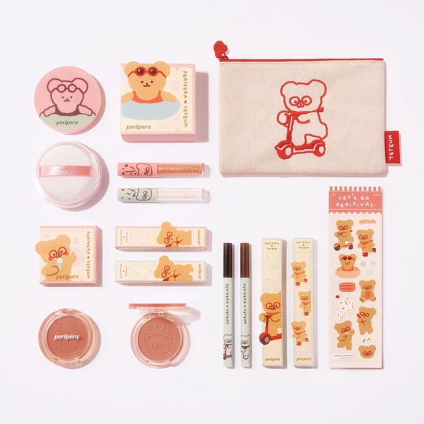 少女心扛不住啦！「Peripera x TETEUM聯名彩妝」可愛登場，用眼鏡小熊打造夏日妝容～