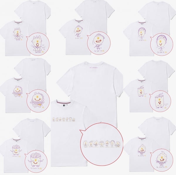 阿米們看過來！BTS x 麥當勞聯名第二彈來襲，兩大系列多款商品，成員手繪插圖超迷人！