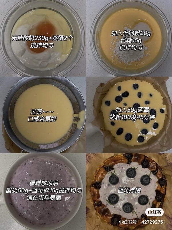 宅家做甜點！超低卡優格蛋糕推薦2：藍莓優格巴斯克