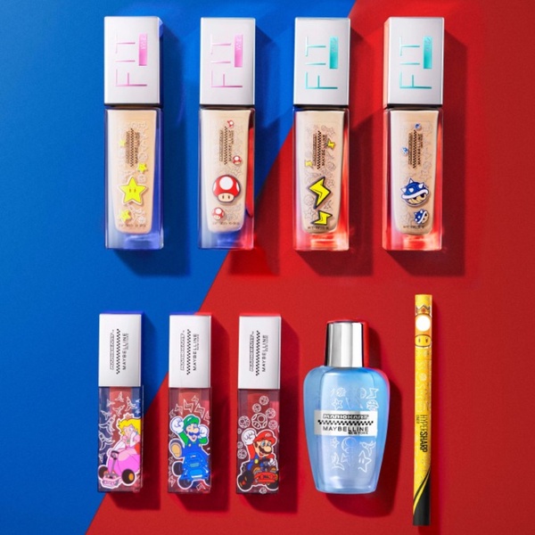 「MAYBELLINE x 瑪利歐聯名彩妝」巨可愛！小金蓋、FITme粉底換上新包裝，遊戲控快收藏