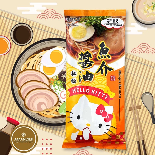 Kitty粉搶吃！超人氣Hello Kitty推日式拉麵，Kitty醬油拉麵、豚骨拉麵可愛又好吃！
