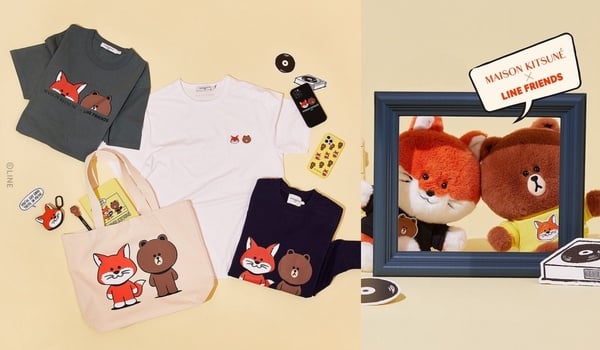 LINE FRIENDS X MAISON KITSUNÉ聯名登場！圓滾滾小狐狸周邊超可愛，免費貼圖手刀下載
