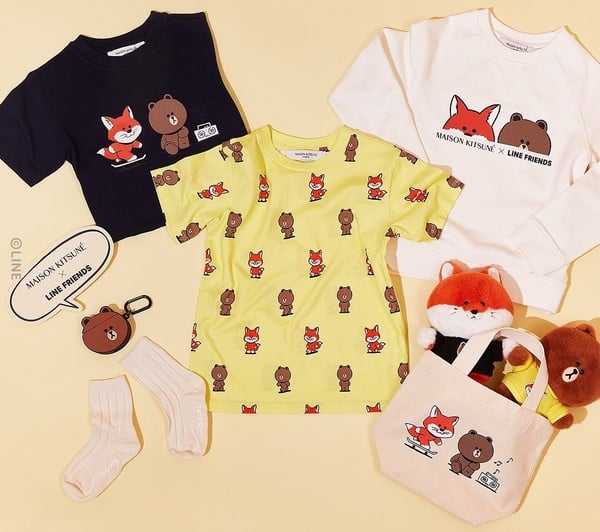 LINE FRIENDS X MAISON KITSUNÉ聯名登場！圓滾滾小狐狸周邊超可愛，免費貼圖手刀下載