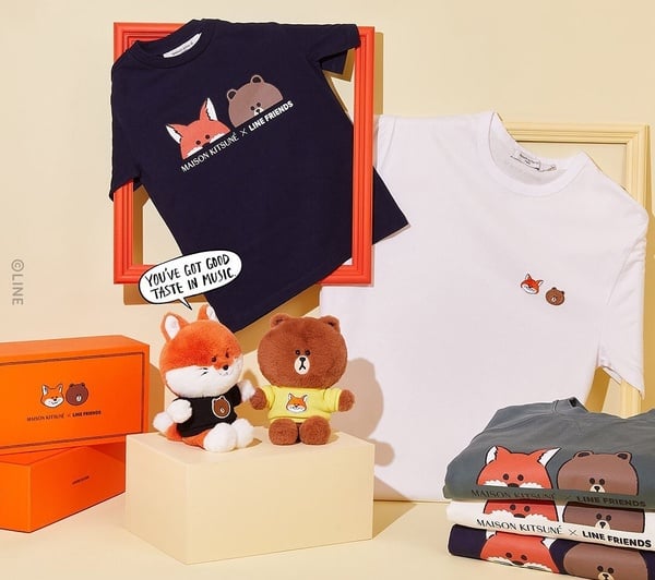 LINE FRIENDS X MAISON KITSUNÉ聯名登場！圓滾滾小狐狸周邊超可愛，免費貼圖手刀下載