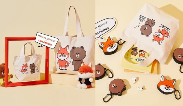 LINE FRIENDS X MAISON KITSUNÉ聯名登場！圓滾滾小狐狸周邊超可愛，免費貼圖手刀下載
