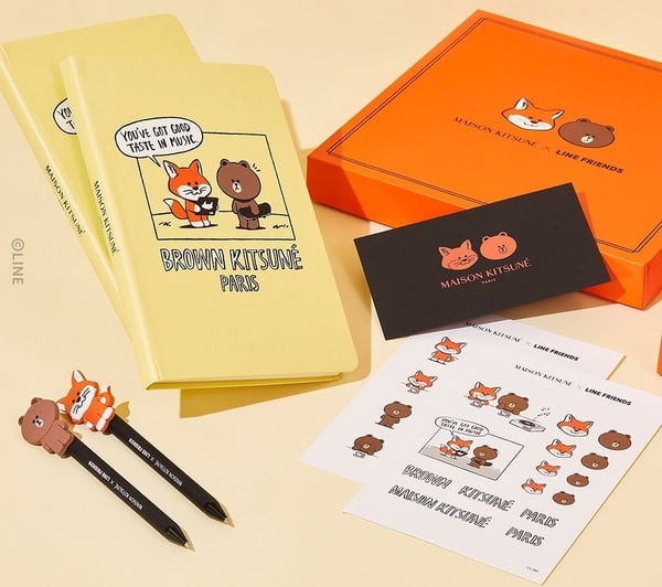 LINE FRIENDS X MAISON KITSUNÉ聯名登場！圓滾滾小狐狸周邊超可愛，免費貼圖手刀下載
