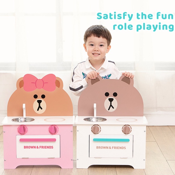 LINE FRIENDS「熊大兒童廚房」台灣限定上市!超逼真流理臺、餐具組,打造最可愛家家酒