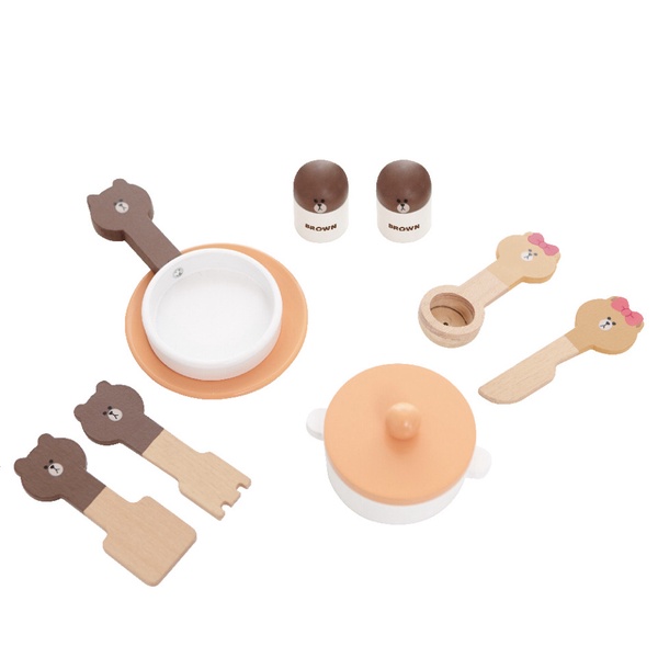 LINE FRIENDS「熊大兒童廚房」台灣限定上市!超逼真流理臺、餐具組,打造最可愛家家酒