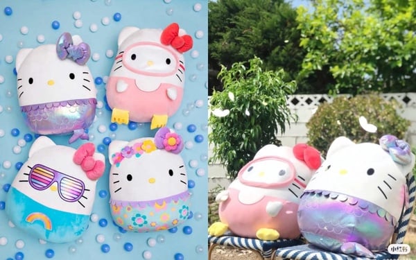 人手一顆！好市多巨型Hello Kitty棉花糖抱枕，美人魚、潛水造型4款Kitty陪你療癒夏日