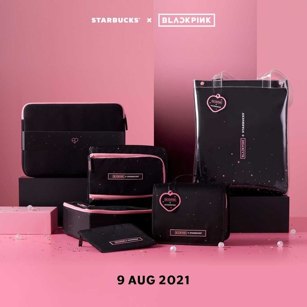 BLACKPINK x 星巴克夢幻聯名，粉色保溫瓶、亮片玻璃杯，還有手提袋等周邊商品！