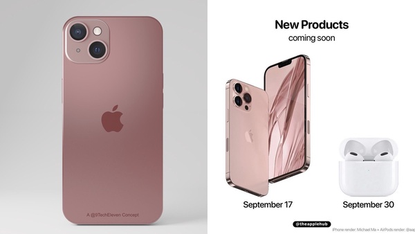 iPhone 13上市日出爐！升級版「玫瑰金」高級感炸裂，瀏海縮小、三眼鏡頭更立體