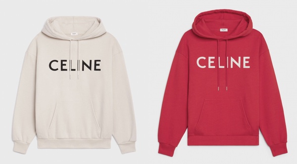 2021秋冬「精品Logo衛衣」推薦：CELINE 印花抓毛寬鬆連帽衛衣，NT.27000