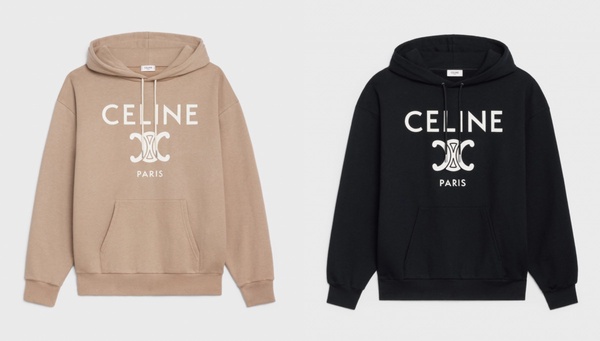 2021秋冬「精品Logo衛衣」推薦：CELINE 印花抓毛寬鬆連帽衛衣，NT.27000
