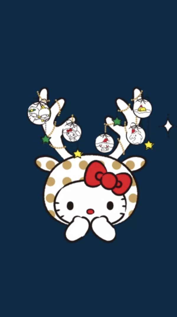 「聖誕版Kitty」手機桌布特蒐！Kitty扮成麋鹿太勾錐，美樂蒂雪人款桌布必收藏