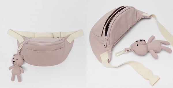 Zara2021冬季新品毛絨包：夢幻紫泰迪熊斜背包，NT.990