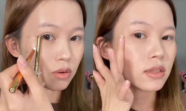 菱形臉修容步驟1:找到修容範圍