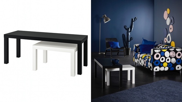 IKEA 2022絕版品出清：LACK子母桌 2件組, 黑色/白色，原價$1,299、特價NT$699