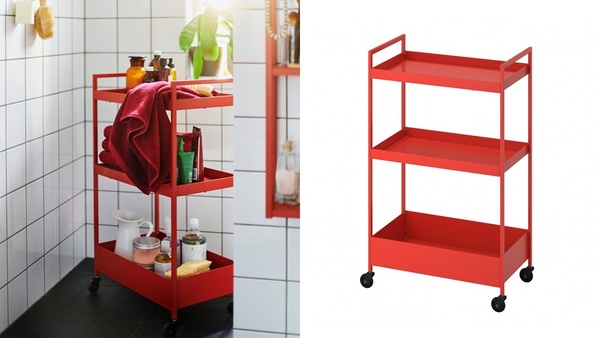 IKEA 2022絕版品出清：NISSAFORS推車-橙紅色，原價NT$859、特價NT$699