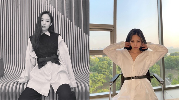 Jennie的「極簡白衣」穿搭術！白襯衫、白T...基本款穿出新風格