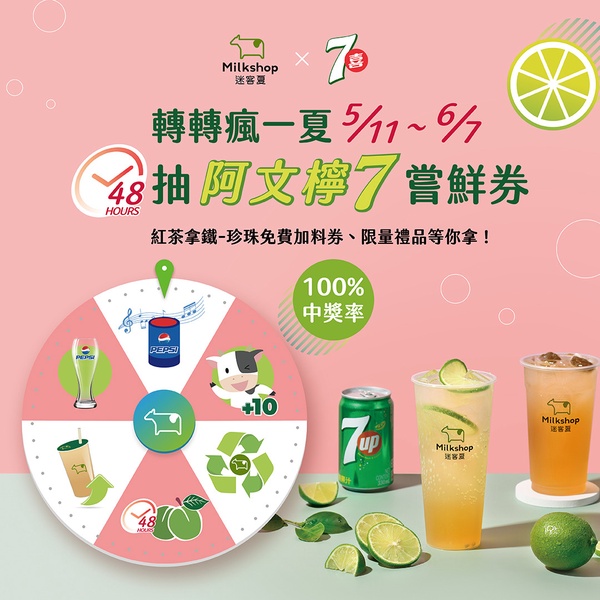 迷客夏「阿文鮮梅系列」回歸啦！迷客夏ｘ七喜聯名「阿文檸7」同步登場，再享新品優惠