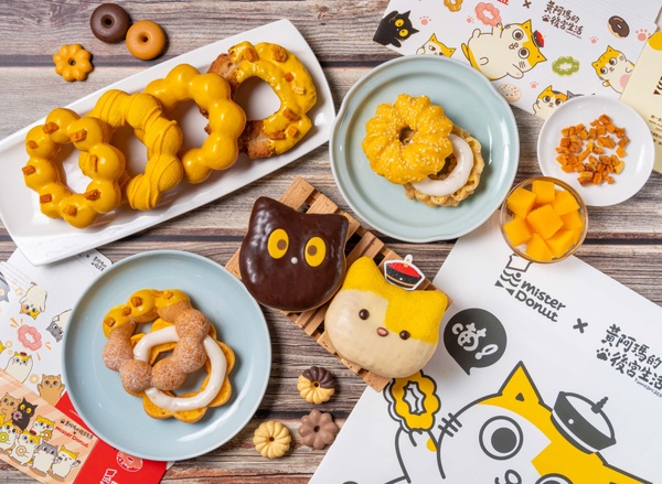 貓奴們開吃!Mister Donut x 黃阿瑪推貓貓甜甜圈,芒果+巧克力太讚,再享買六送三