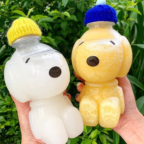 超萌狗狗瓶身！高雄岩涼手作「狗狗瓶」手搖飲料，芒果、檸檬風味冰沙，可愛又消暑！