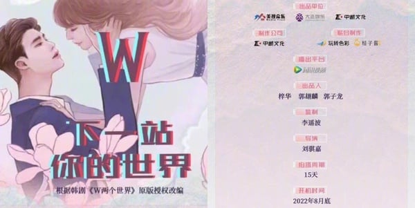 中國翻拍韓劇《W兩個世界》！陸劇版《下一站你的世界》開機照曝光，原版劇迷集體崩潰