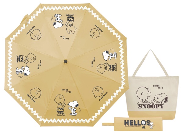 史努比好朋友自動開闔晴雨傘袋組（奶油黃），NT$599