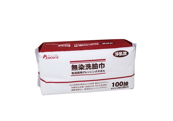 寶雅必買美妝/保養推薦1：樂品 無染洗臉巾 100抽，NT$79