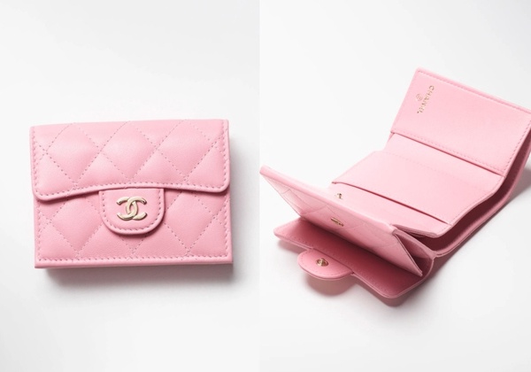粉色精品皮夾推薦1:CHANEL 經典小型口蓋皮夾,NT$ 28,500