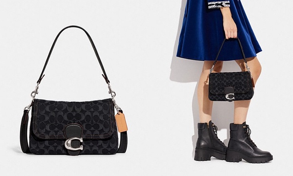 2023老花精品包推薦:COACH SOFT TABBY 經典 SIGNATURE 丹寧柔軟單肩手袋,NT$19,800
