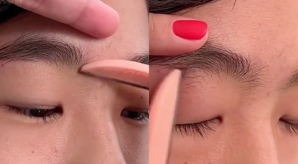 修眉步驟3:眼皮撐平修除雜毛