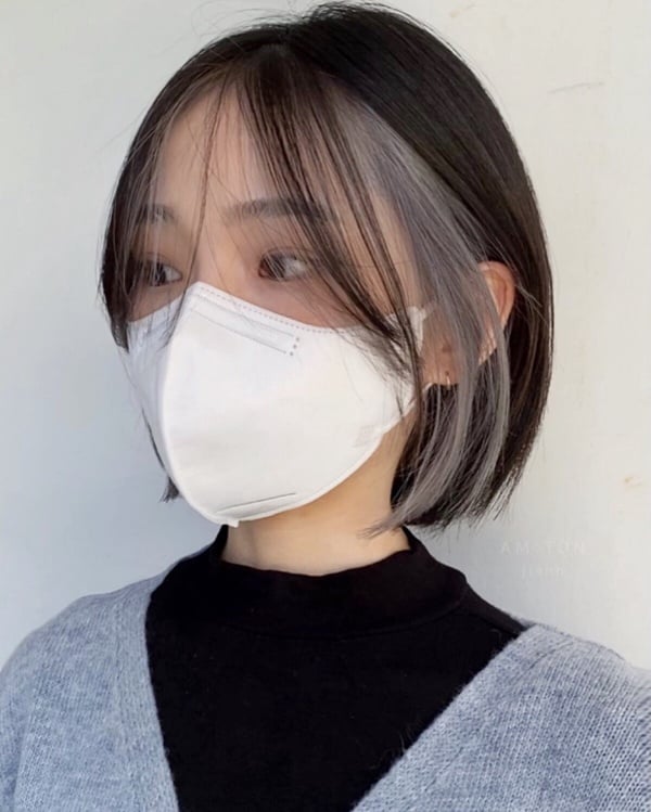 耳圈染配色範本推薦6：黑髮ｘ銀河灰