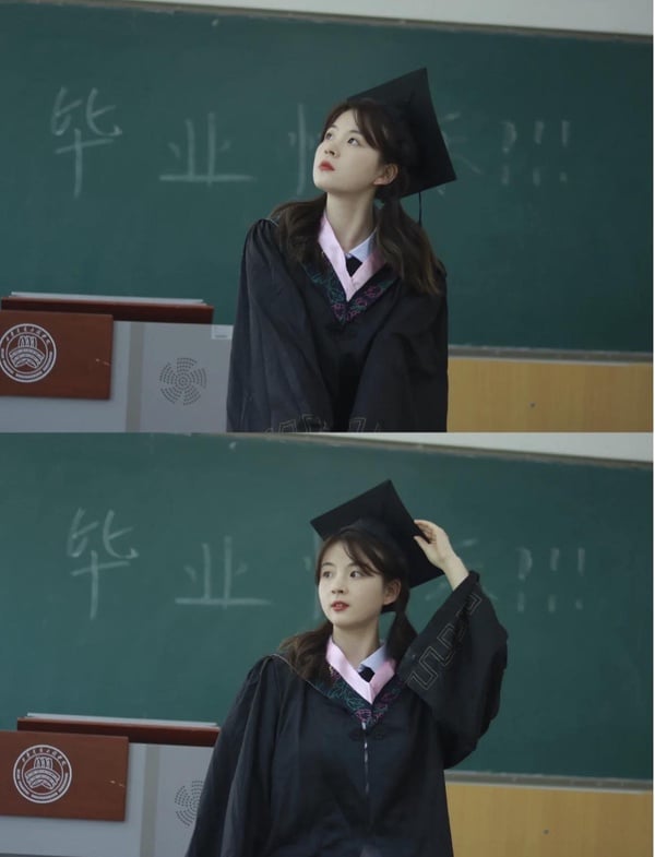 畢業學士服拍照姿勢:個人照