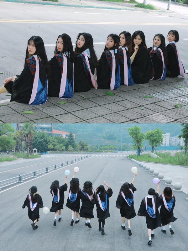 畢業學士服拍照姿勢:個人照