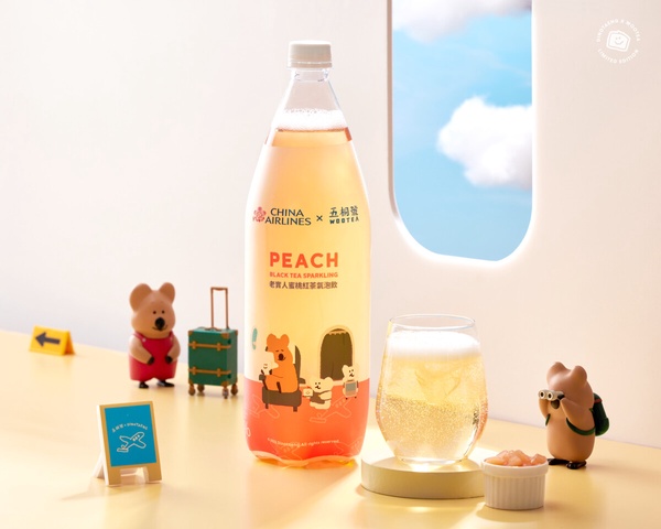 在飛機上喝五桐號！五桐號ｘ華航「Quokka短尾矮袋鼠機上餐」，芒果冰淇淋、氣泡飲超萌