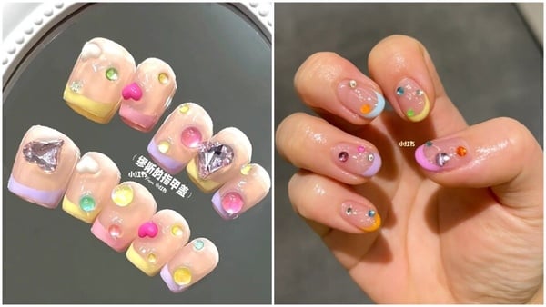 10款「多巴胺美甲」款式推薦！跳色法式、Y2K風格夏日美甲，繽紛色彩躍上指尖