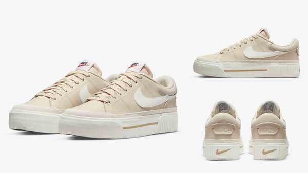 奶茶色球鞋推薦3.Nike Court Legacy Lift