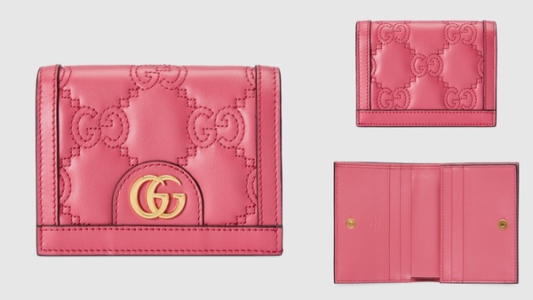 2023粉色系精品短夾推薦3.GUCCI GG MATELASSÉ短夾