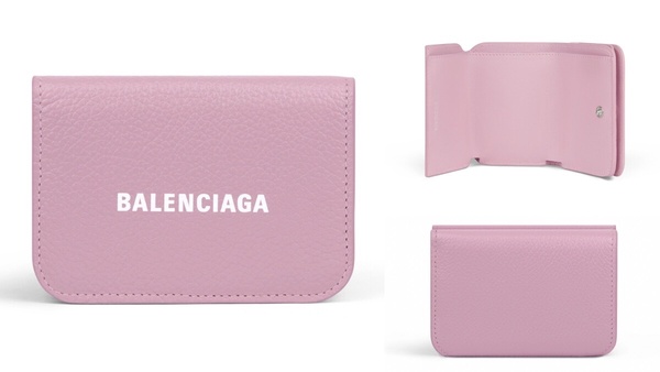 2023粉色系精品短夾推薦9.Balenciaga Logo短夾
