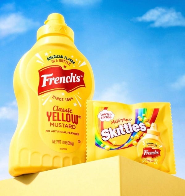 SkittlesxFrench's 超狂聯名!彩虹糖推出全新「芥末」口味,你敢嚐試嗎?