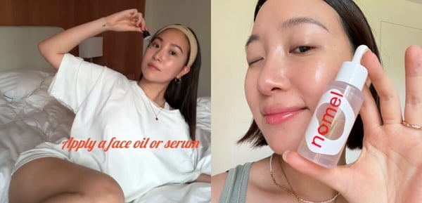 楊祐寧老婆Melinda保養習慣3:美容油+臉部刮痧按摩