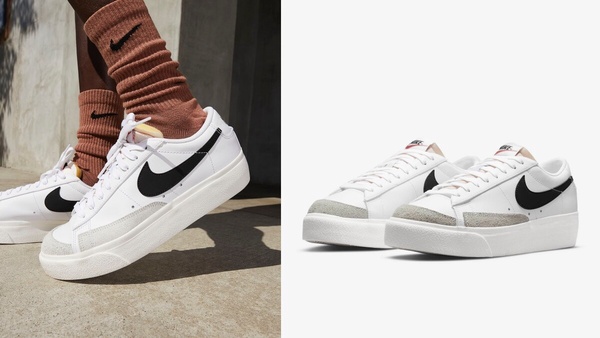2023黑白色球鞋推薦1:Nike Blazer低筒厚底鞋 NT$3,100